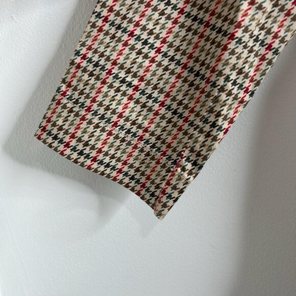 CAbi Jacket Small Red Sherlock Houndstooth Plaid Button Front Chore Coat Pockets - Picture 4 of 13